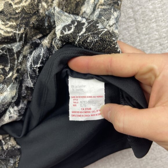 Y2K Marie Claire Sheer Floral Mesh XL Top Off-Shoulder Goth Emo Fairy Romantic - Picture 12 of 12